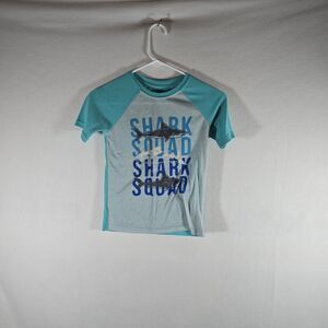 Boys Wonder Nation "Shark Squad " Shark Shirt  Sleeved Pajamas size 6-7
